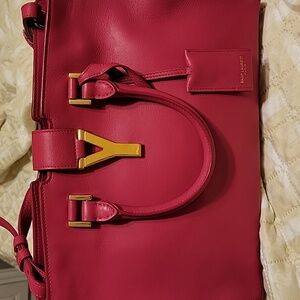 Yves Saint Laurent Pink Satchel with Geometric Design